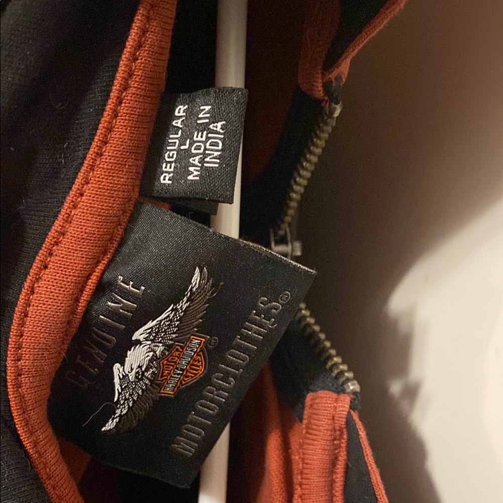 Harley-Davidson Black and Orange Zip Up Sweater - Picture 3 of 3